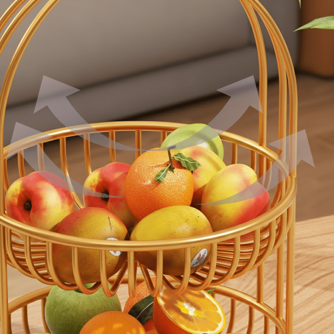 Portable Luxury Metal Fruit and Vegetable Basket