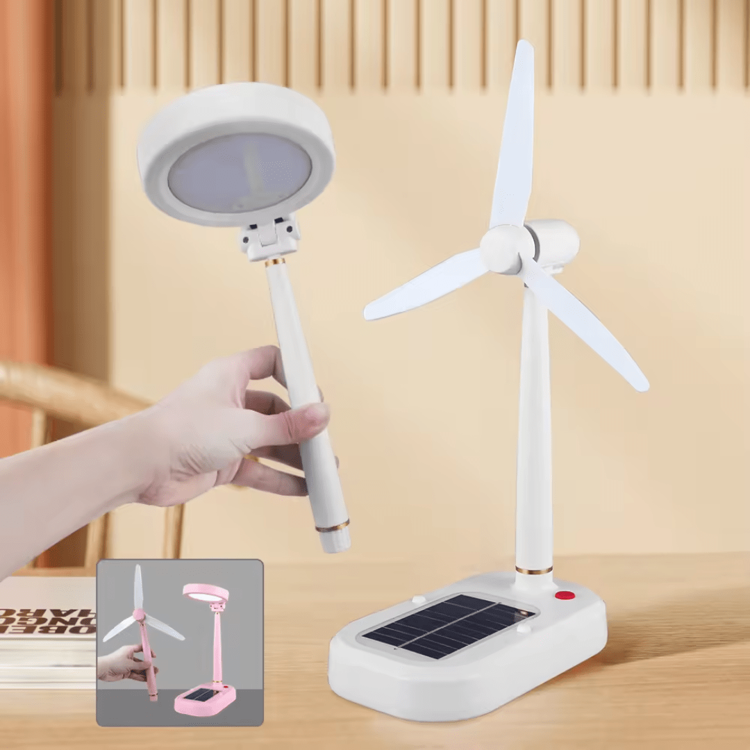 Solar-Powered Desk Lamp & Fan Combo