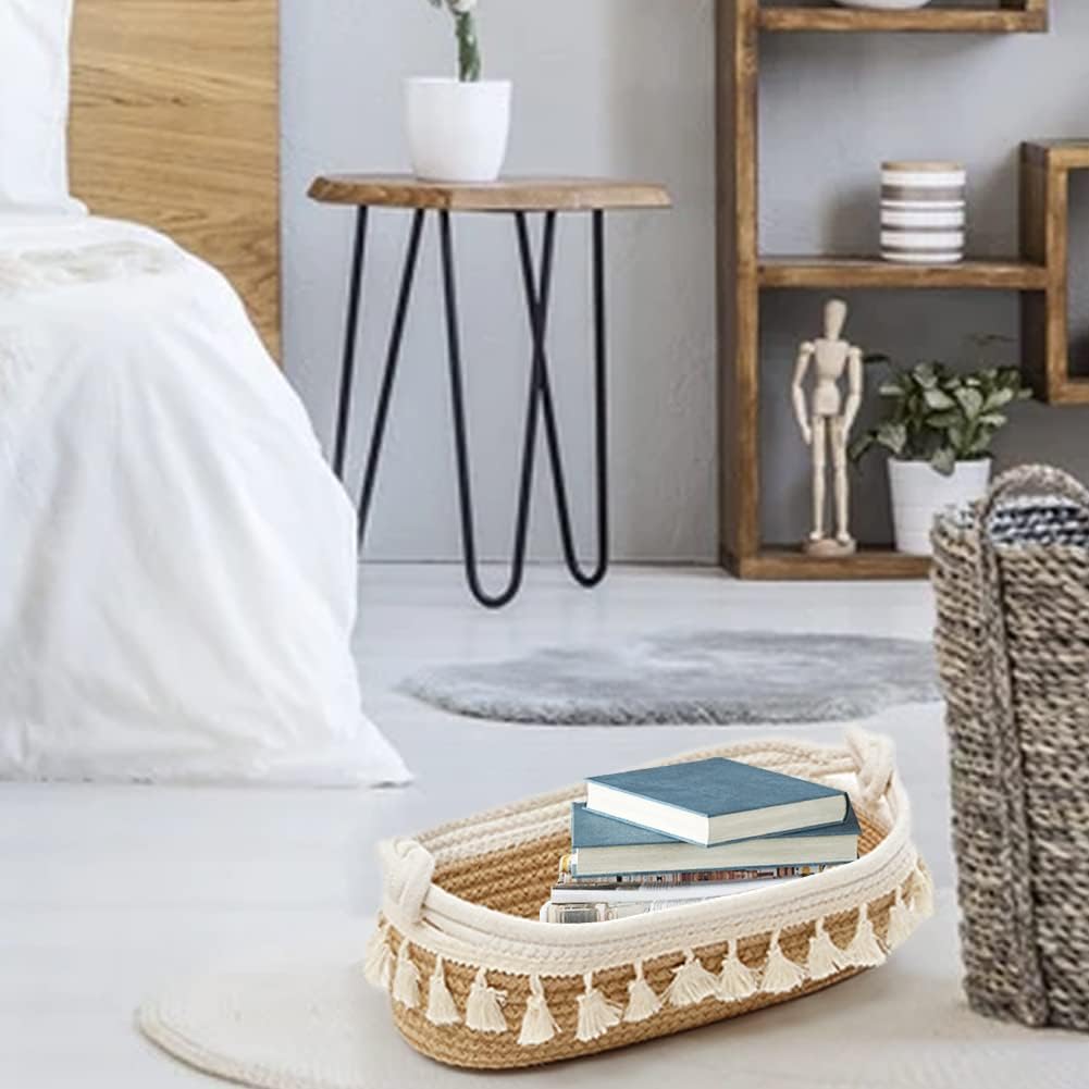 Handmade Cotton Rope Brown Storage Basket