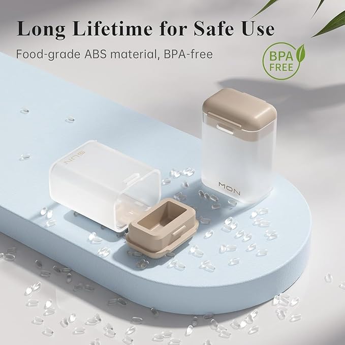 Magnetic Weekly Pill Organizer with 7 Removable Compartments