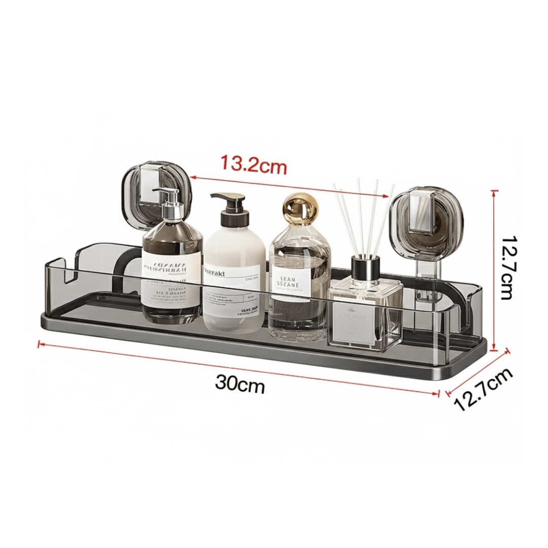 Multi-Purpose Punch-Free Transparent Suction Cup Wall Mounted Storage Rack