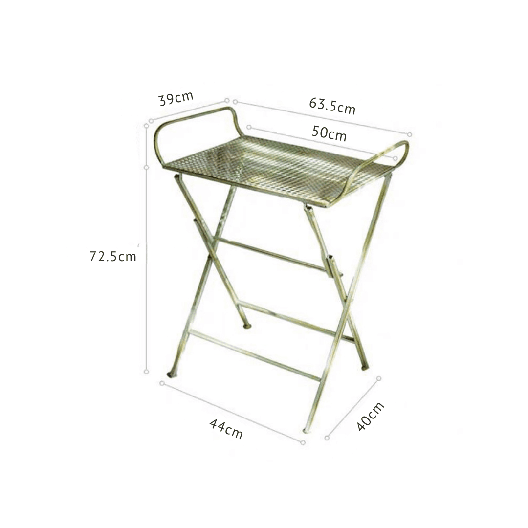 Retro Wrought Iron Folding Side Table