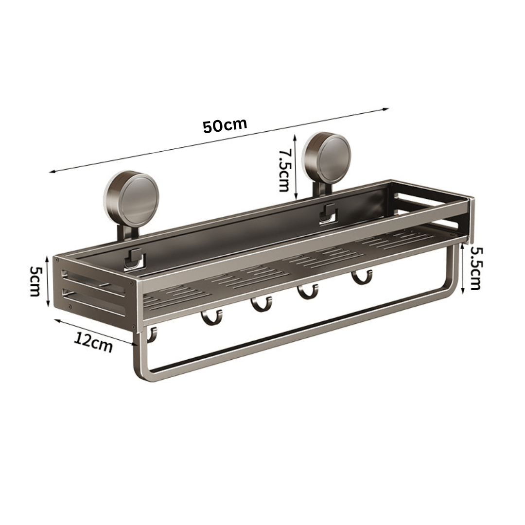 Punch-Free Suction Cup Wall-Mounted Bathroom Storage Rack