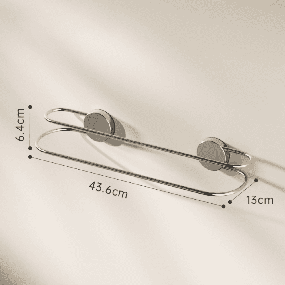 Stainless Steel Punch-Free Suction Cup Double Towel Rack