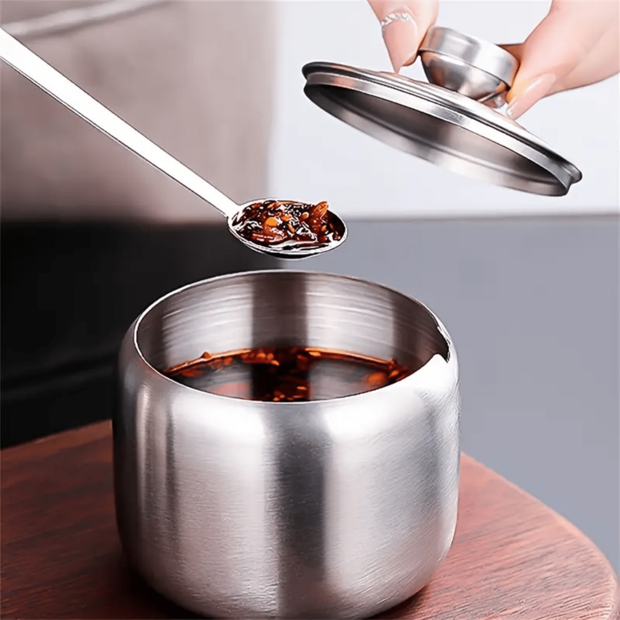 Stainless Steel Multifunctional Seasoning Jars (250 ml)