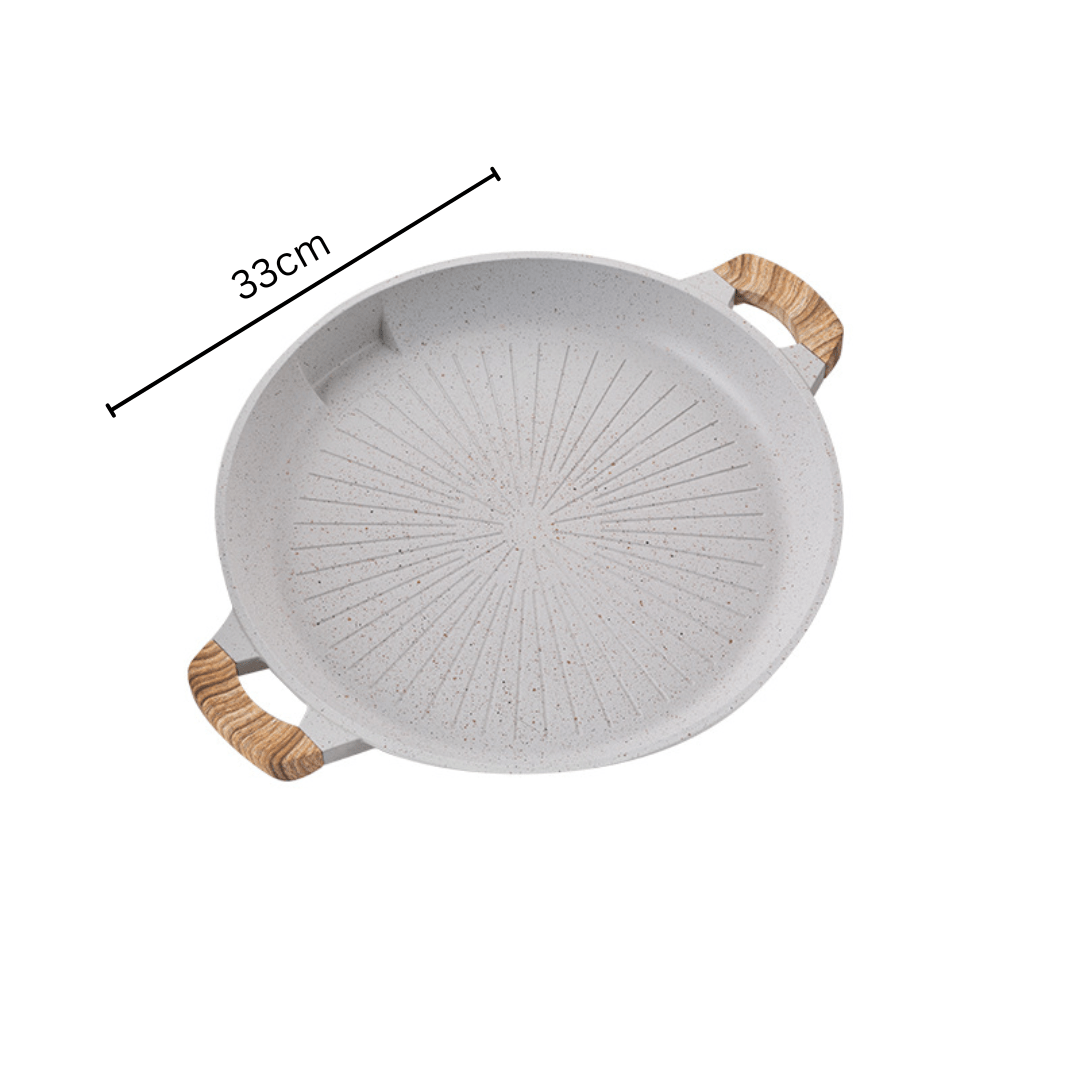 Non-Stick Aluminum Medical Stone Grill Pan(33cm)
