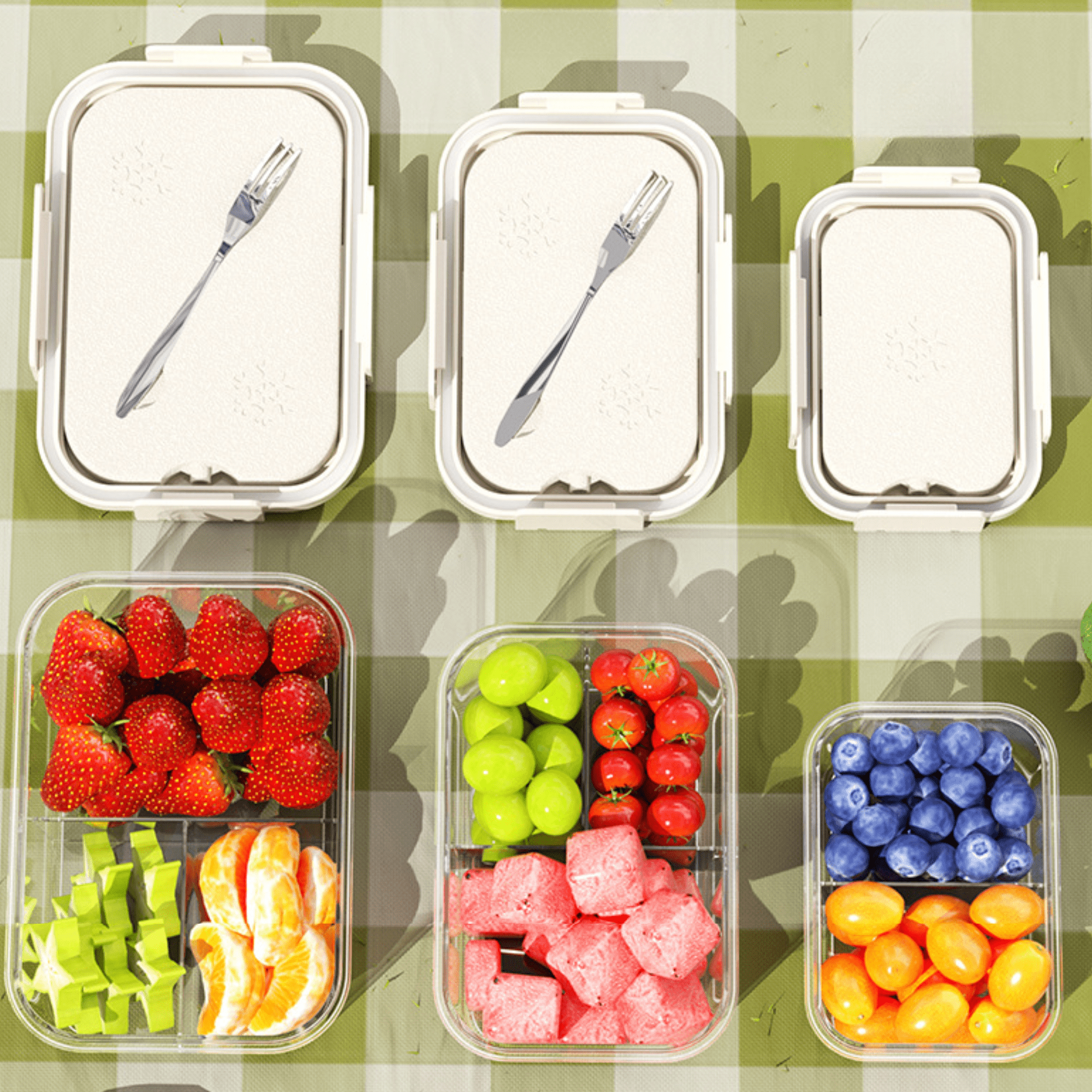 Multi-Purpose Leakproof Food Storage Container with Compartments