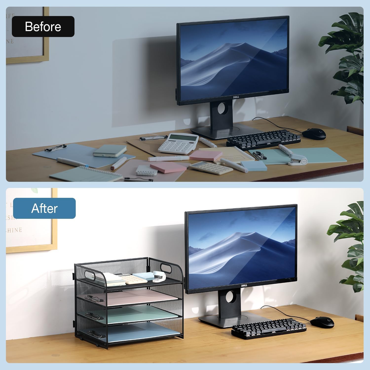 Sleek 4-Tier Desk Organizer With Portable Handle