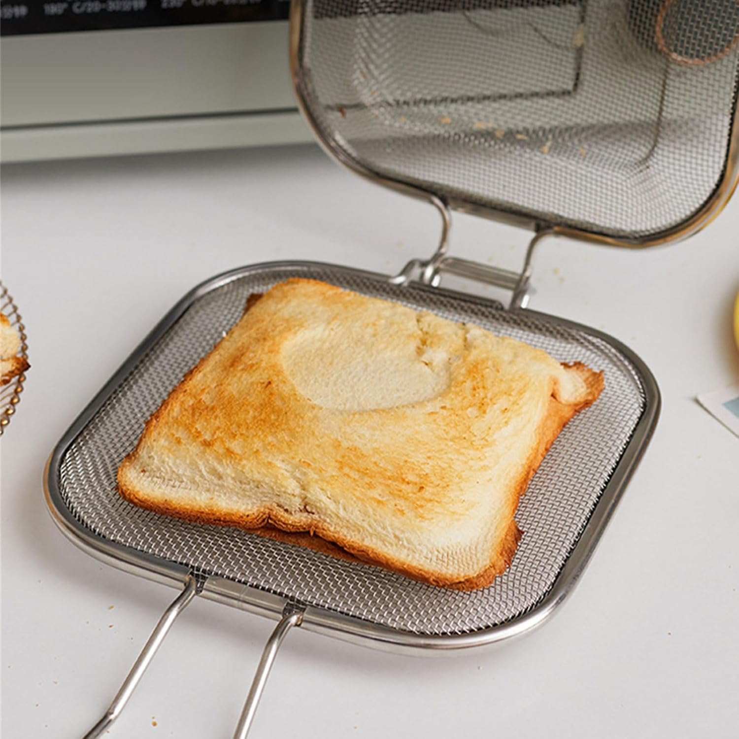 Stainless Steel Sandwich Grilling Net with Clamp
