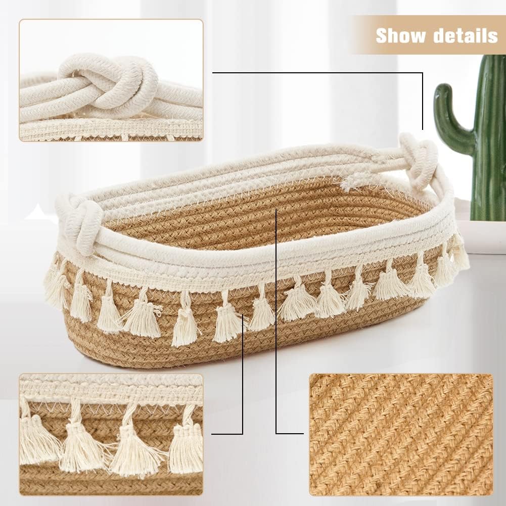 Handmade Cotton Rope Brown Storage Basket