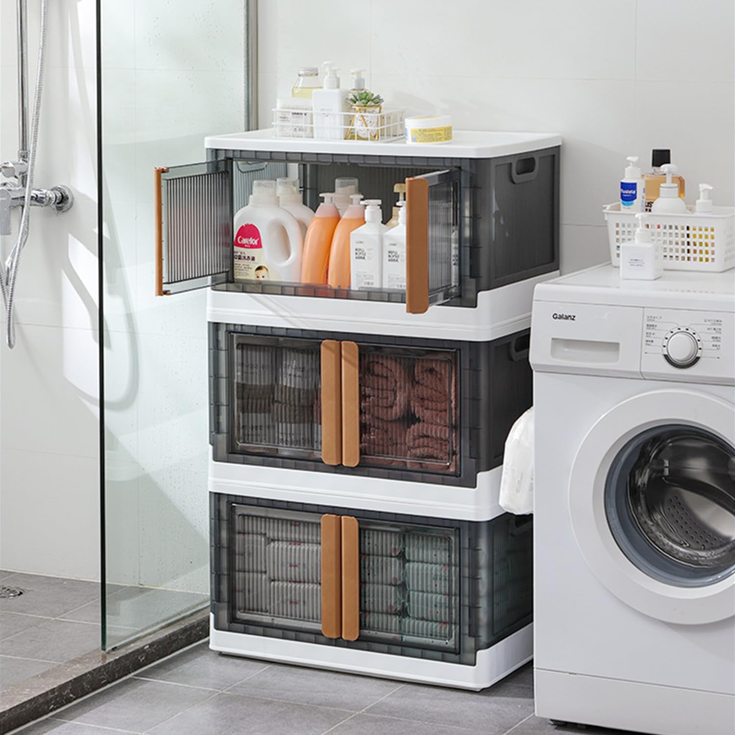 Single-Layer Multi-Bin Cube Storage Cabinet
