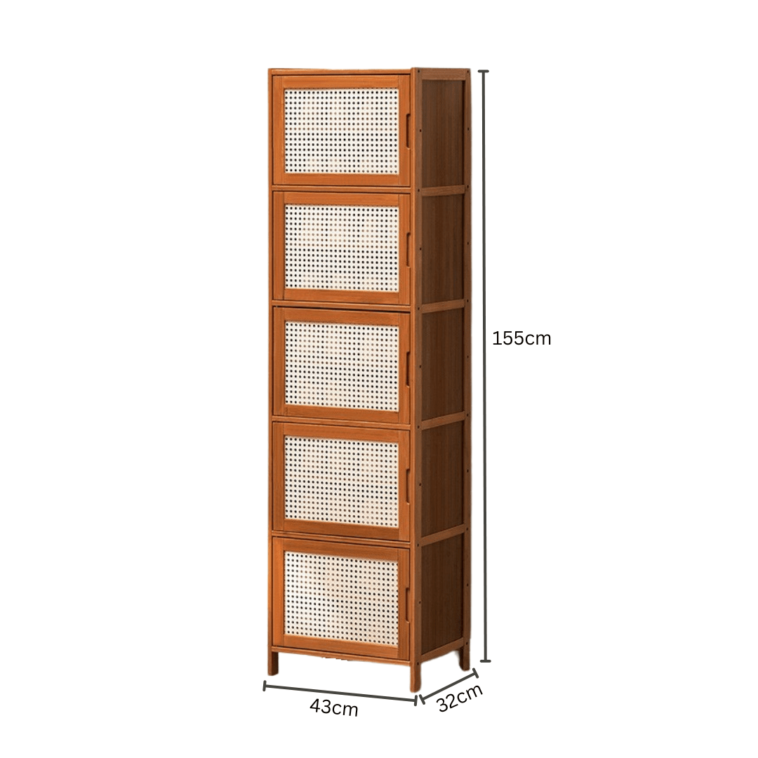 Multi-Purpose Bamboo Wood Storage Cabinet (43cm)
