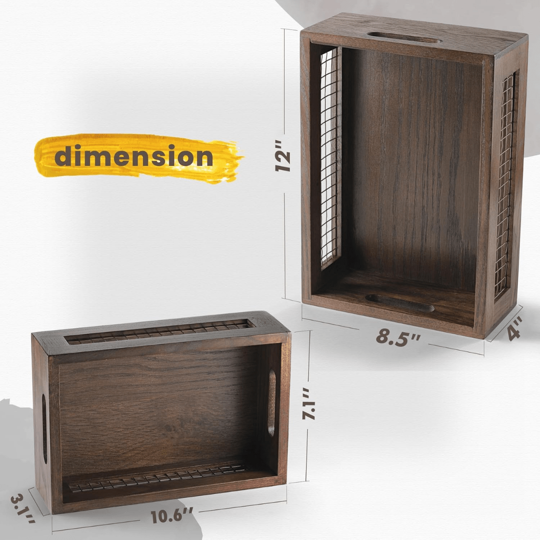 Rustic Wooden Storage Baskets – Set of 2
