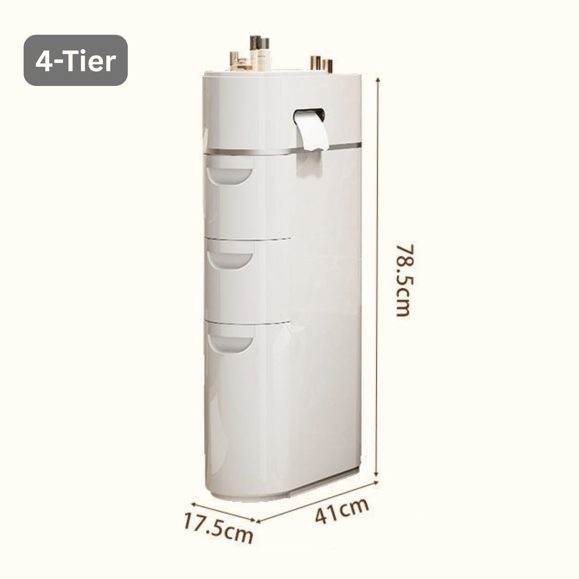 Multi-Layer Narrow Plastic Storage Cabinet with drawers