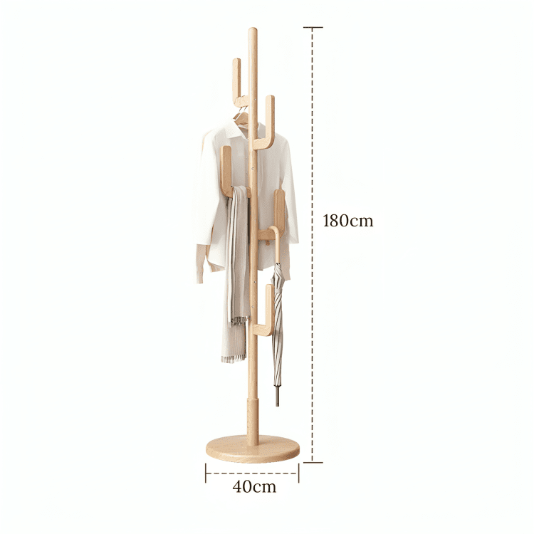 Solid Wood Freestanding Clothes Hanger Stand
