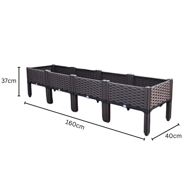 Plastic Balcony Vegetable Planting Garden Bed with Legs & Drainage Holes