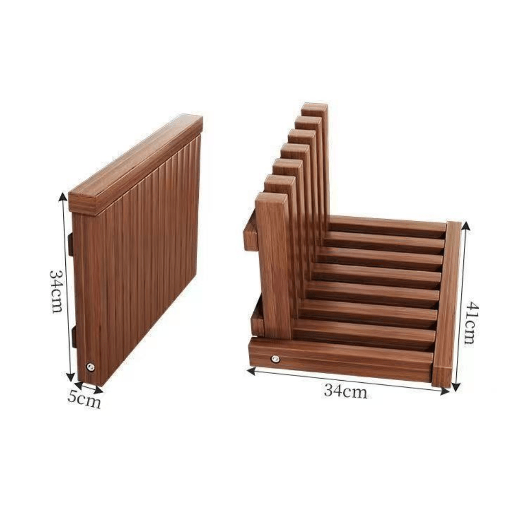 Solid Wood Foldable Wall-Mounted Shoe Changing Bench