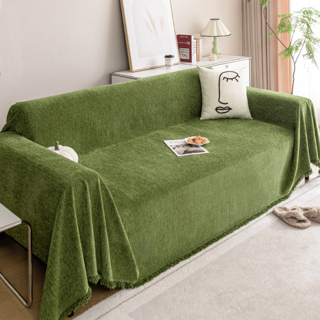 Elegance Chenille Sofa Cover :[EM-SC-13] (Green)