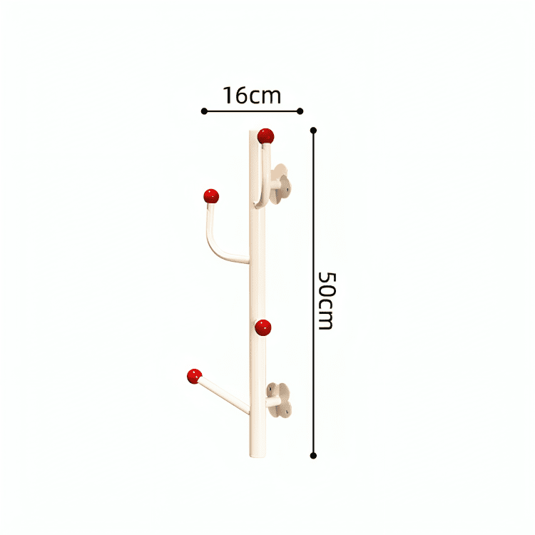 Wall-Mounted Metal Coat Rack with Decorative Rounded Hooks