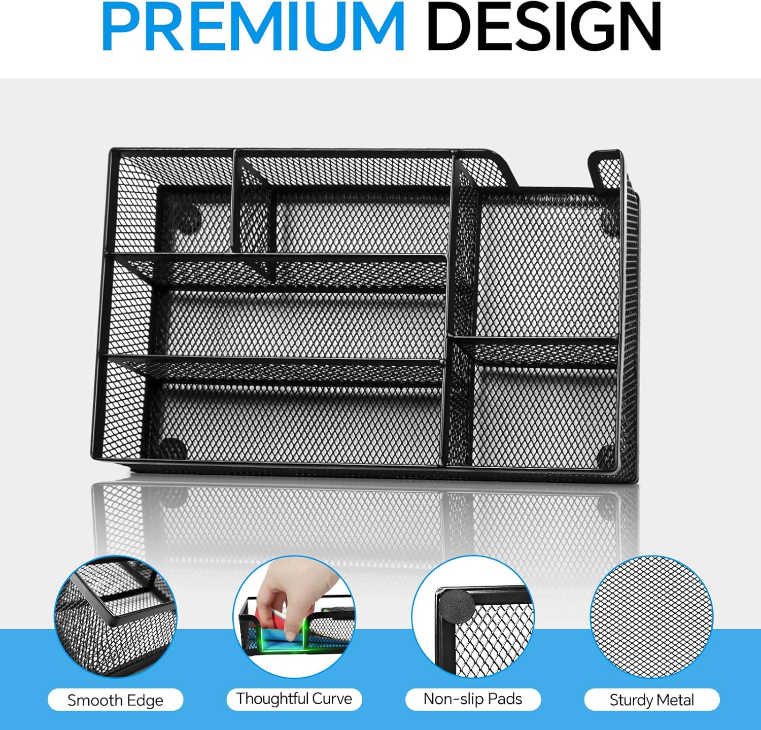 Versatile 6-Compartment Desk Drawer Organizer