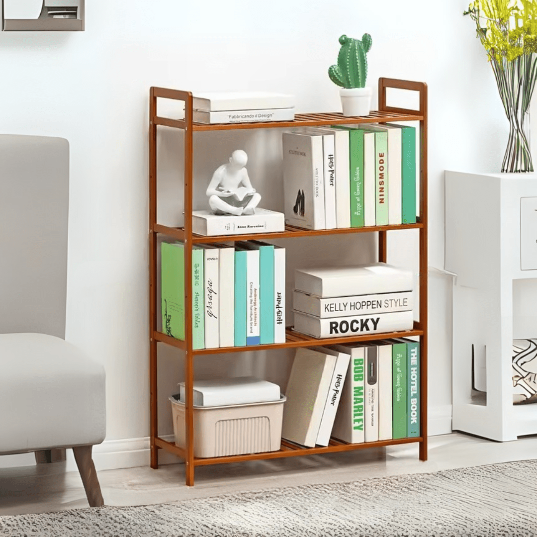 Multi-Purpose Bamboo Wood Floor-Standing Storage Rack (4 Tier-68cm)