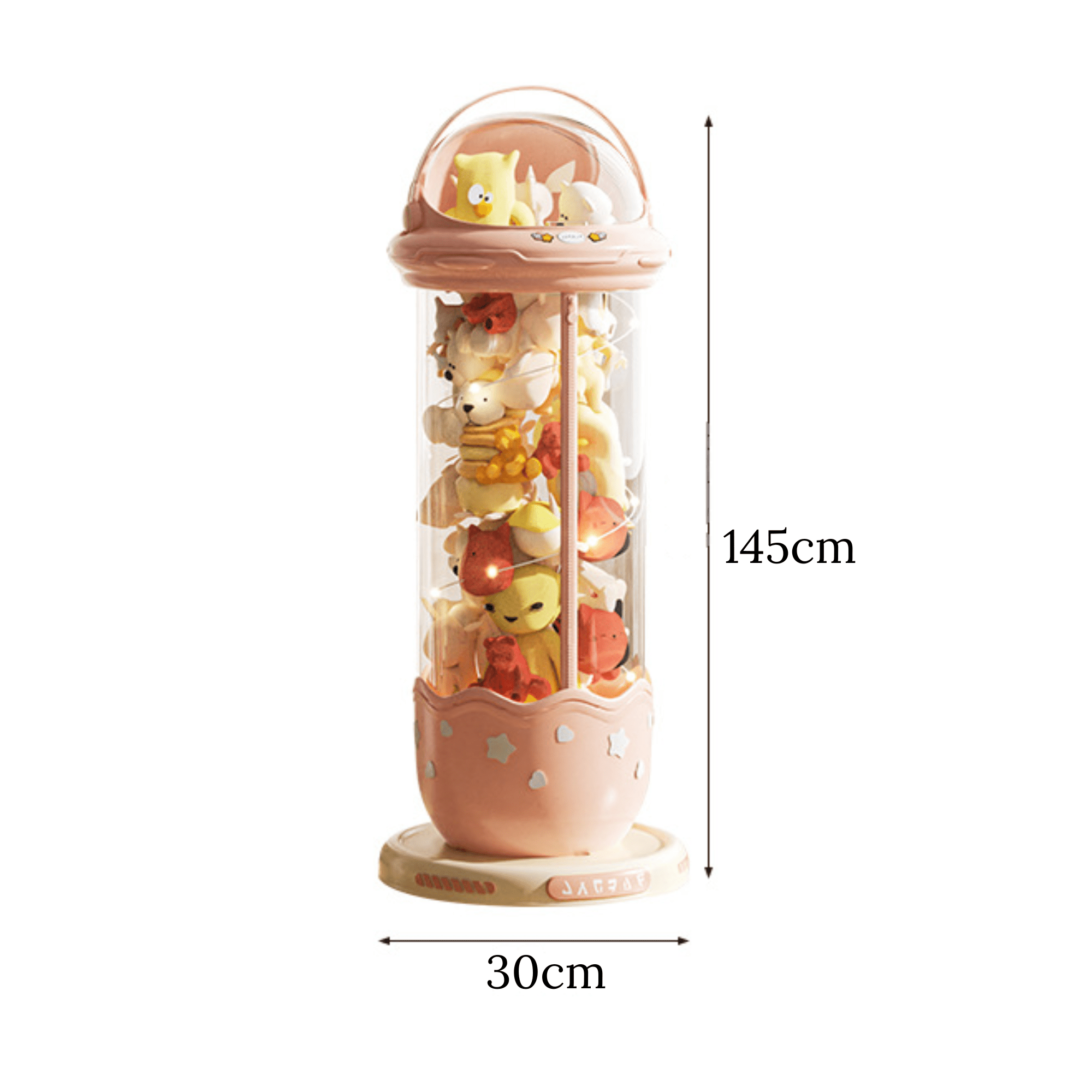 Transparent Plastic Toy Storage Bucket with Zipper (30cm)
