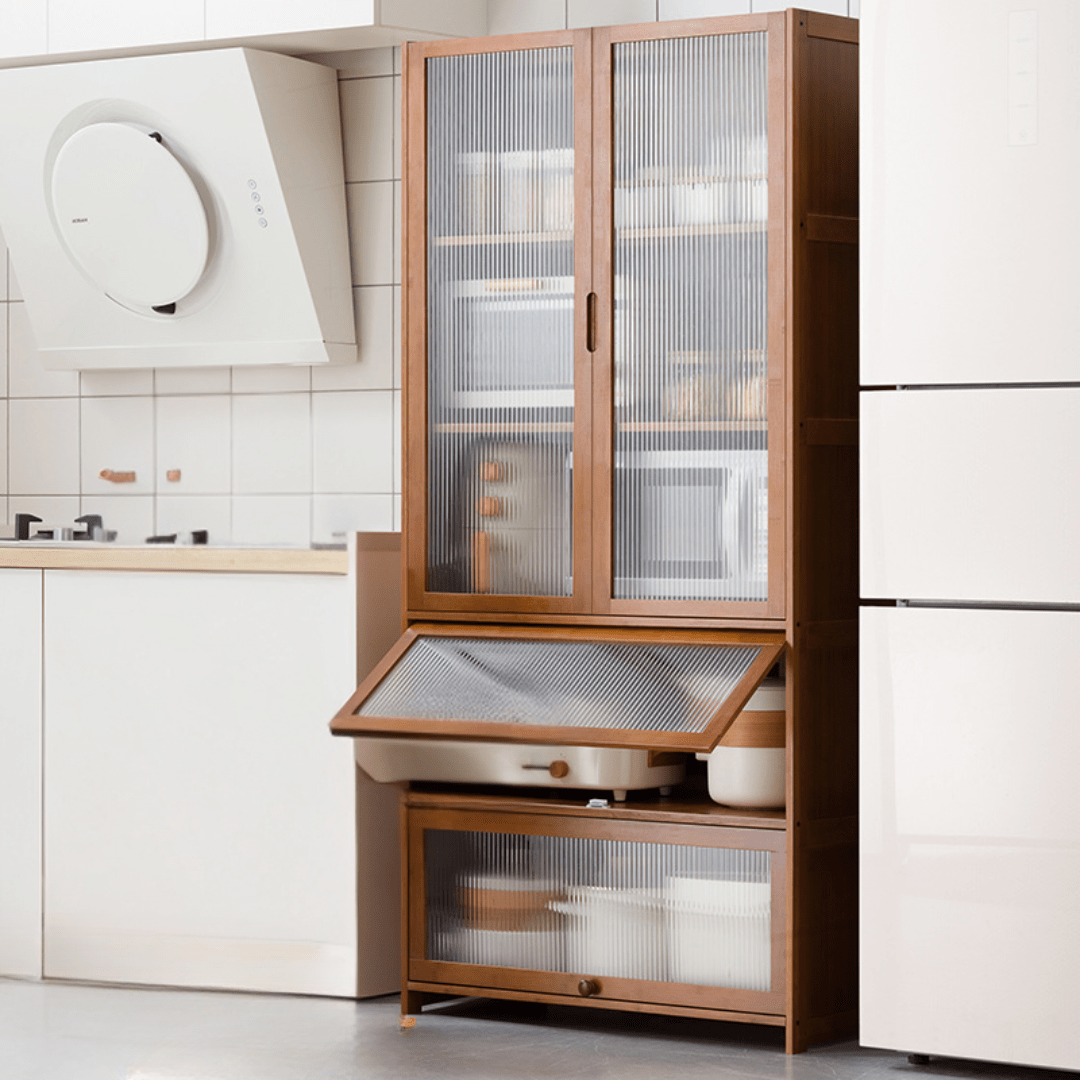 Multipurpose Bamboo Wood Kitchen Storage Rack(Brown-80cm)