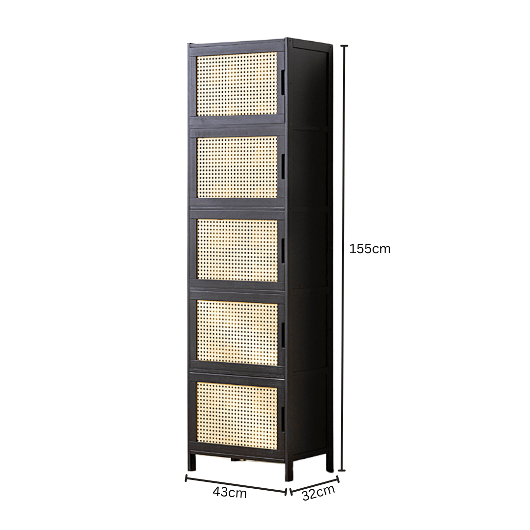 Multi-Purpose Bamboo Wood Storage Cabinet (43cm)