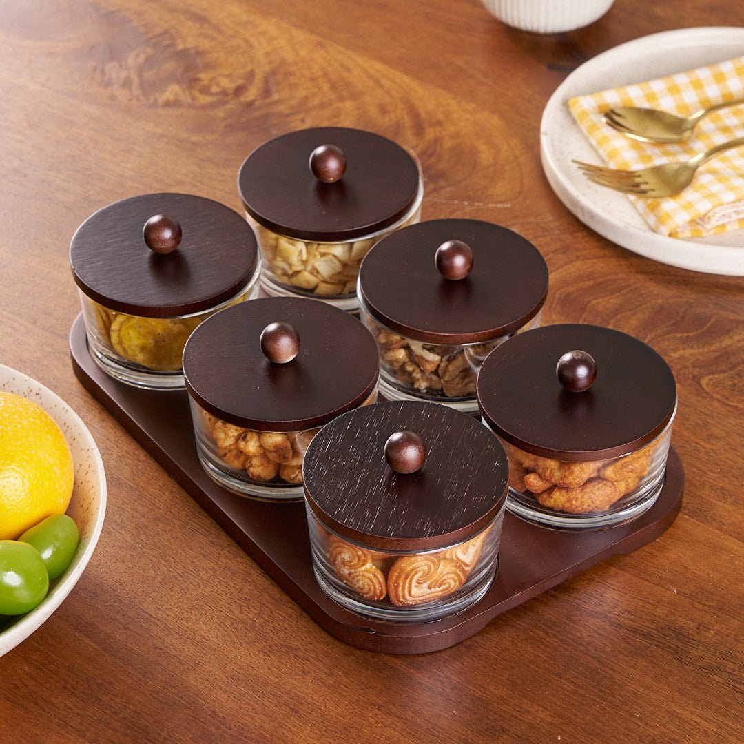 Minimalist Glass Snack Plate with Bamboo Lid