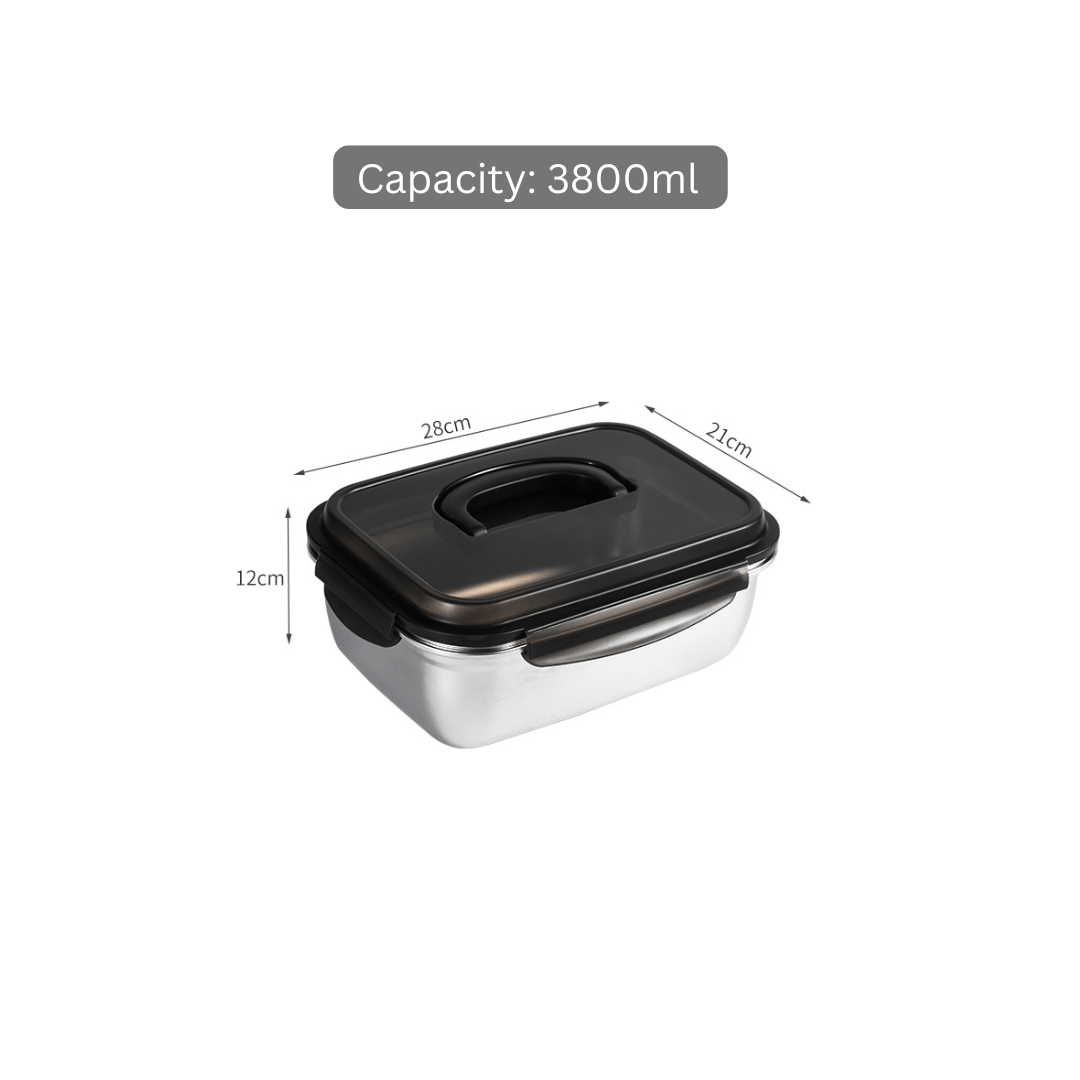 Multi-Purpose Stainless Steel Storage Box With Buckle Lock(3800ml)