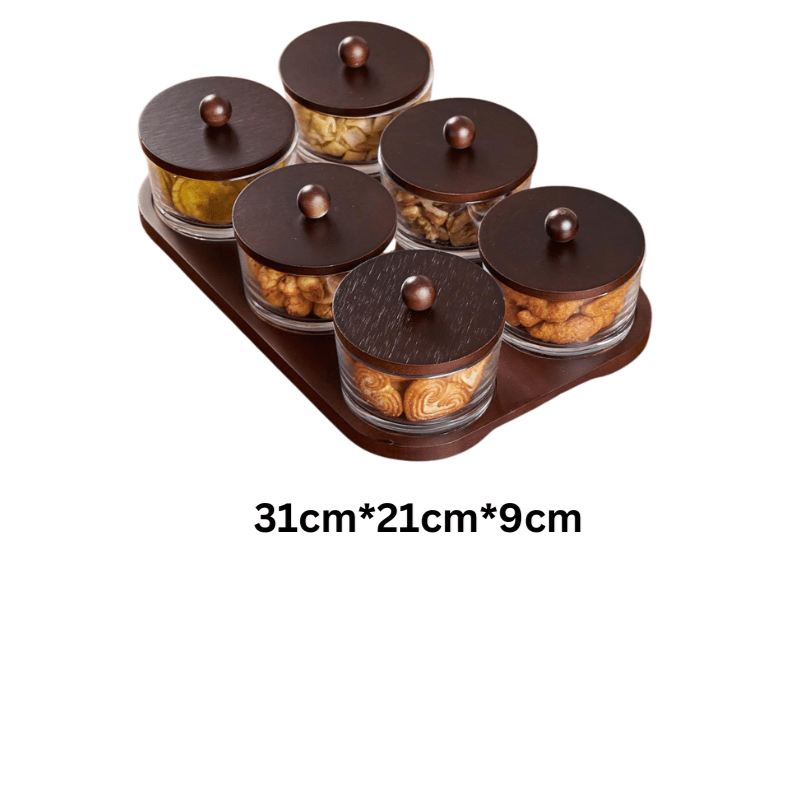 Minimalist Glass Snack Plate with Bamboo Lid