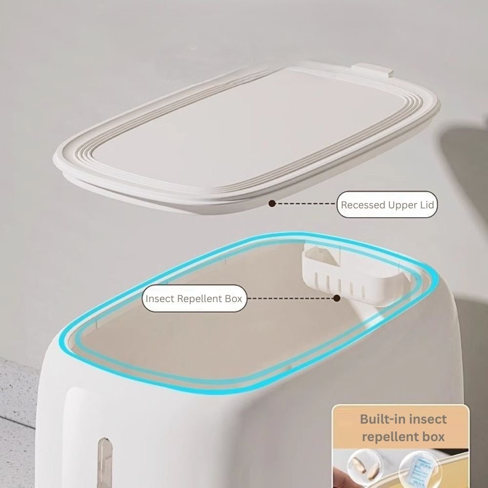 Multi-Purpose Airtight Rice Storage Container with Measuring Cup(5kg)