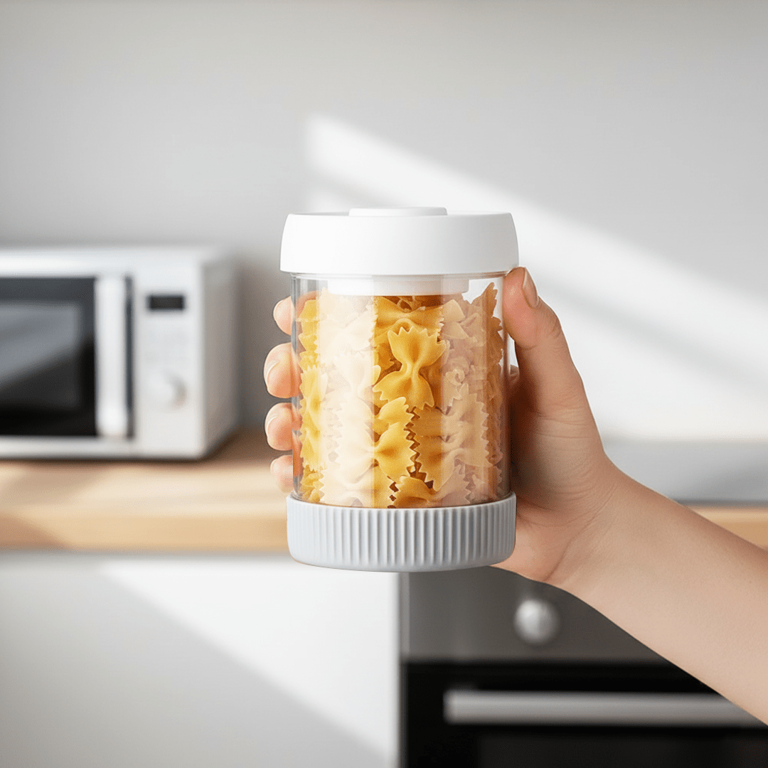 Premium Microwave Safe Borosilicate Glass Canister with Vacuum Lid(840ml)
