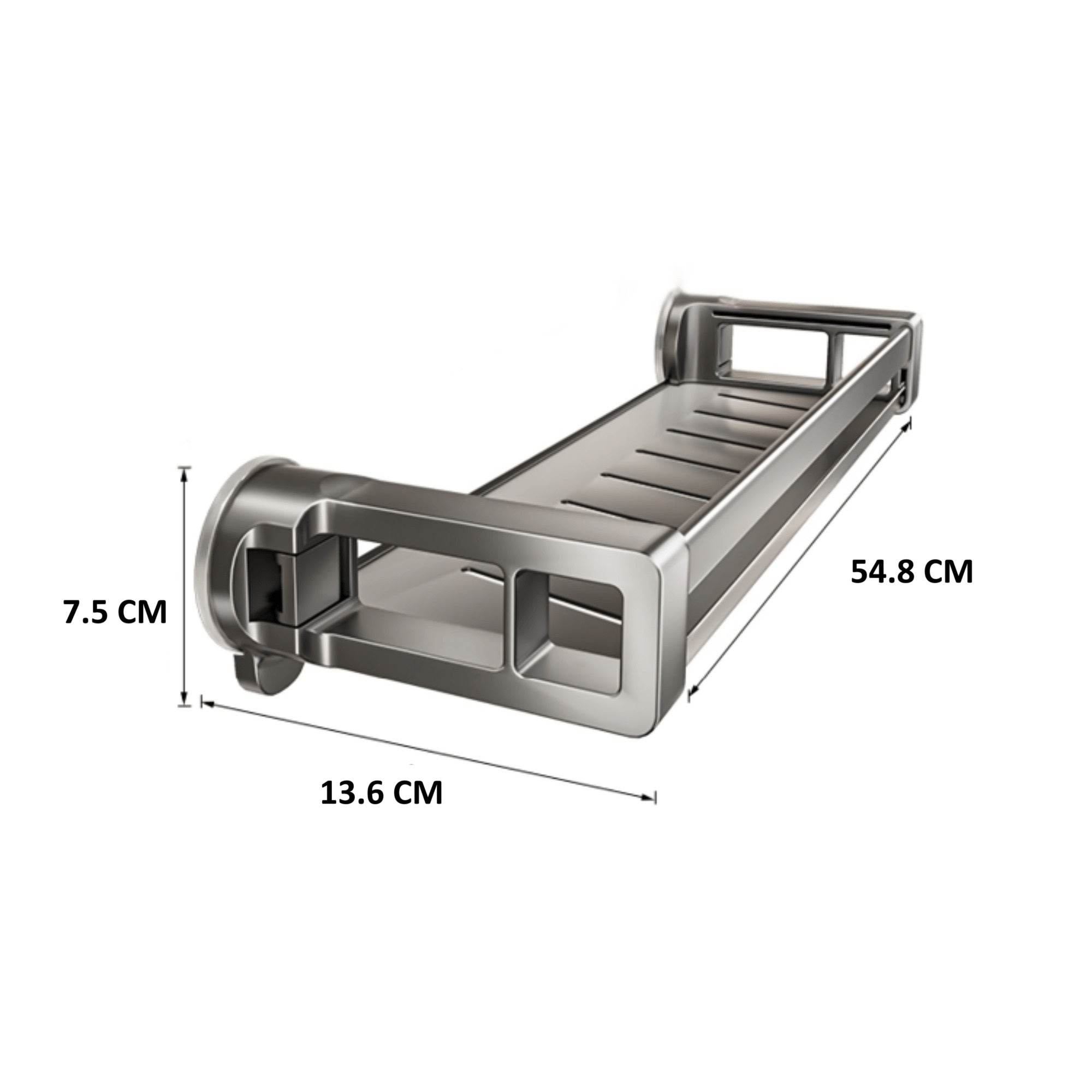 Carbon Steel Multi-Use Storage Rack with Strong Suction Cup(54cm)