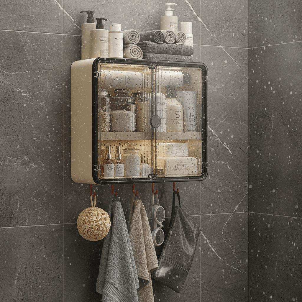 Space-Saving Transparent Bathroom Storage Box(45cm)