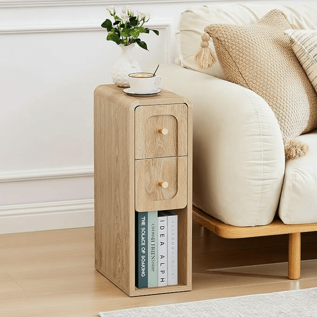 Space-Saving Solid Wood Bedside Cabinet