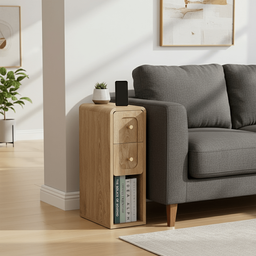 Space-Saving Solid Wood Bedside Cabinet