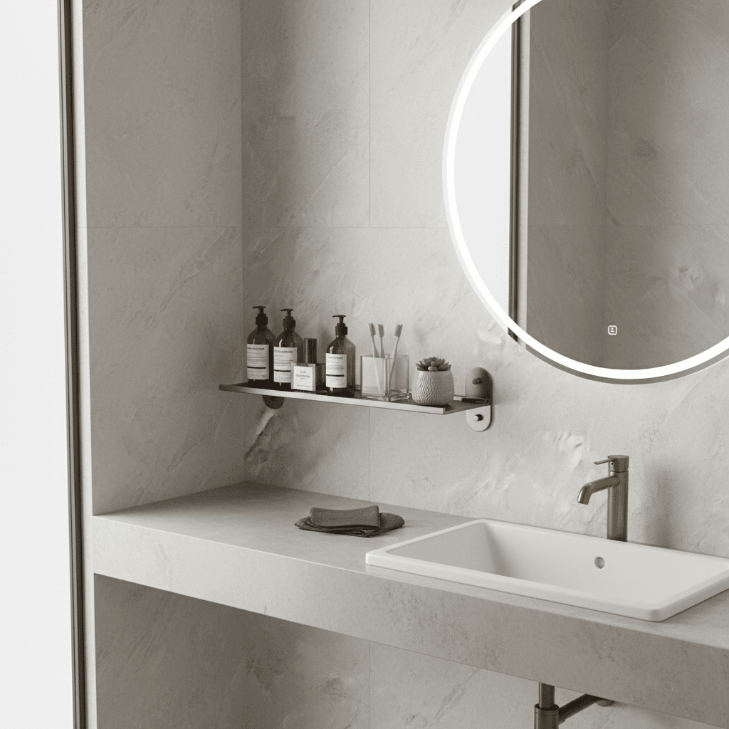 Foldable Wall-Mounted Bathroom Storage Rack