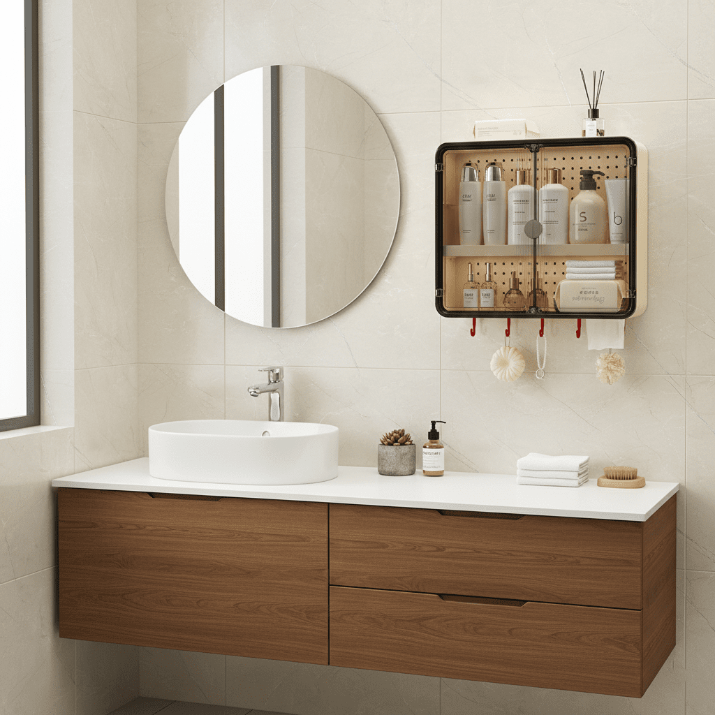 Space-Saving Transparent Bathroom Storage Box(45cm)