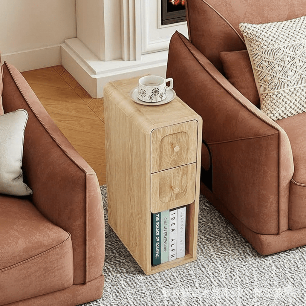 Space-Saving Solid Wood Bedside Cabinet