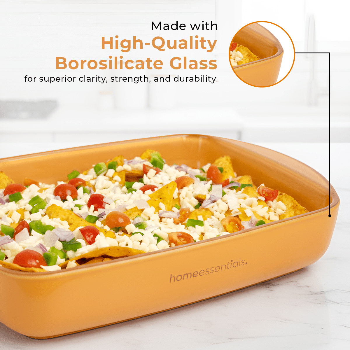 Yellow Rectangular Non-Stick Baking Dish(1600ml)