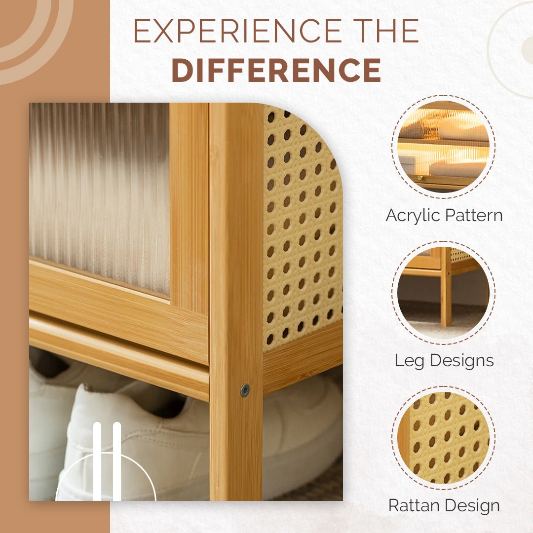 Multifunctional Double-Pole Bamboo Wood Storage Rack (90cm)