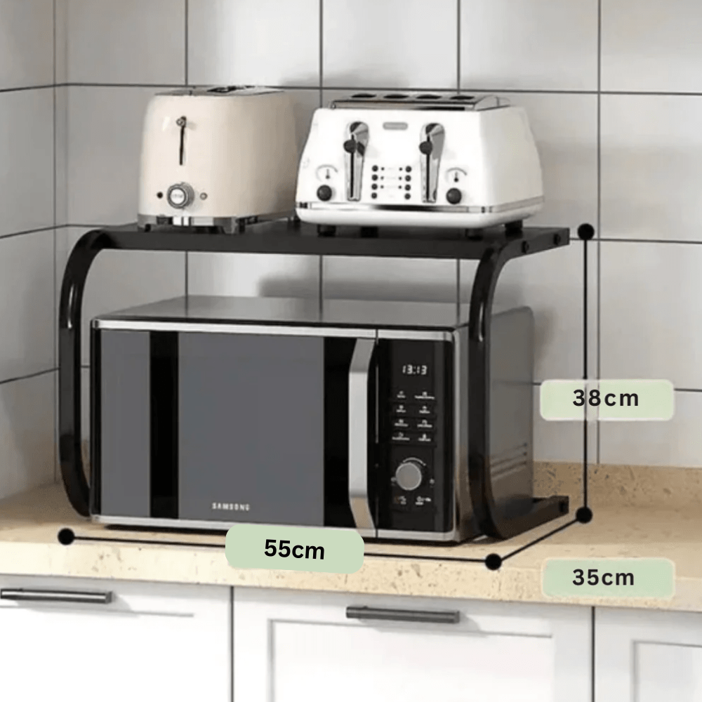 Multi-Purpose Space-Saving Kitchen Microwave Rack