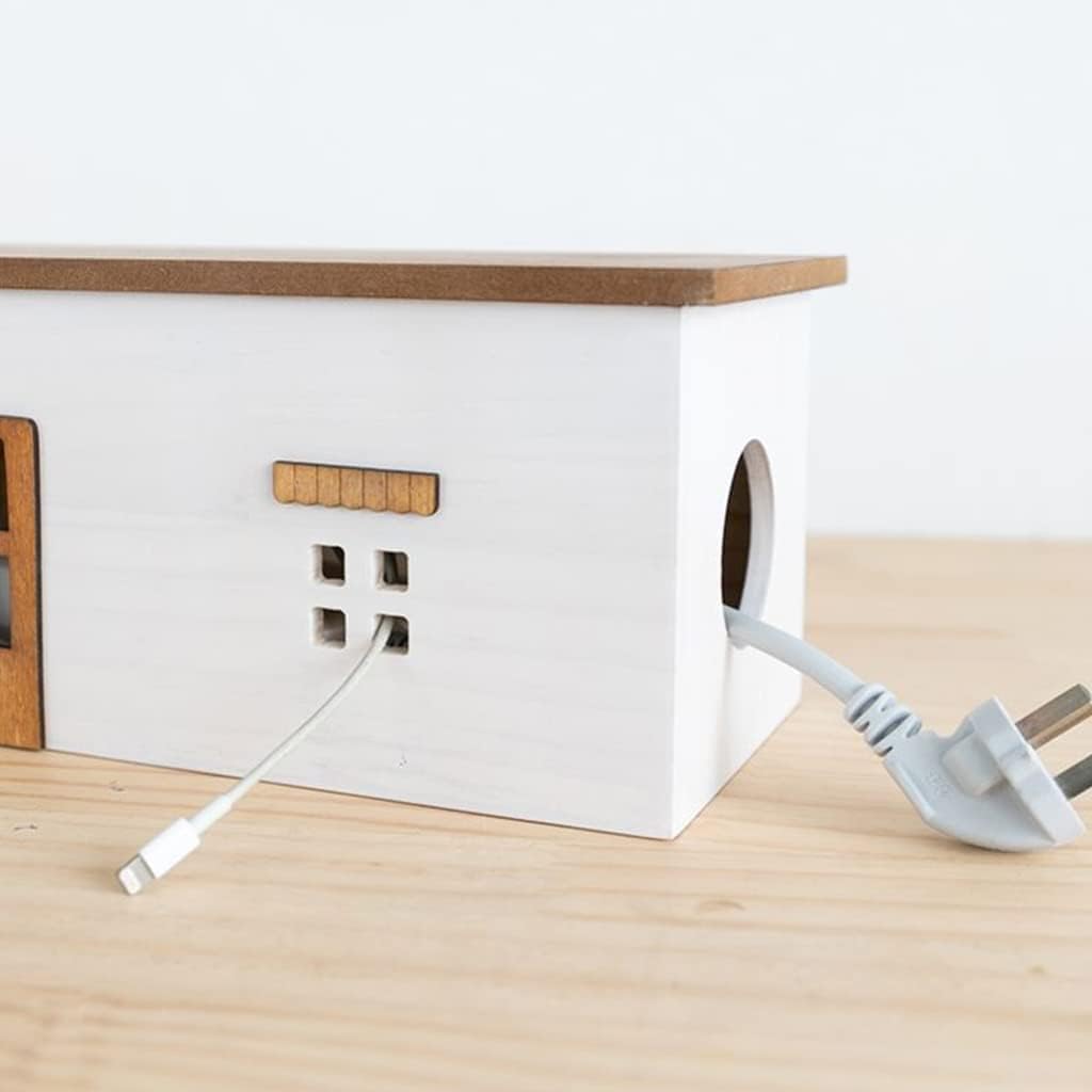 Minimalist Decorative Cord Storage Box with Wooden Lid