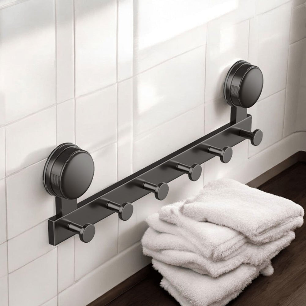 Multi-Purpose Wall Mounted Suction Cup Hook Rack