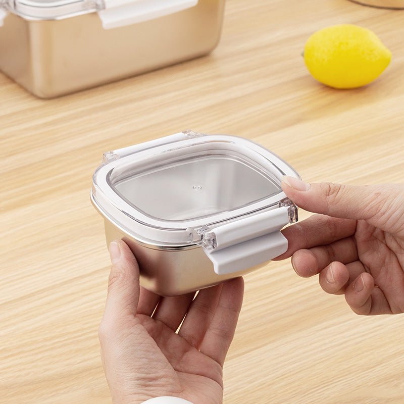 Rectangular Stainless Steel Container with Locking Lid