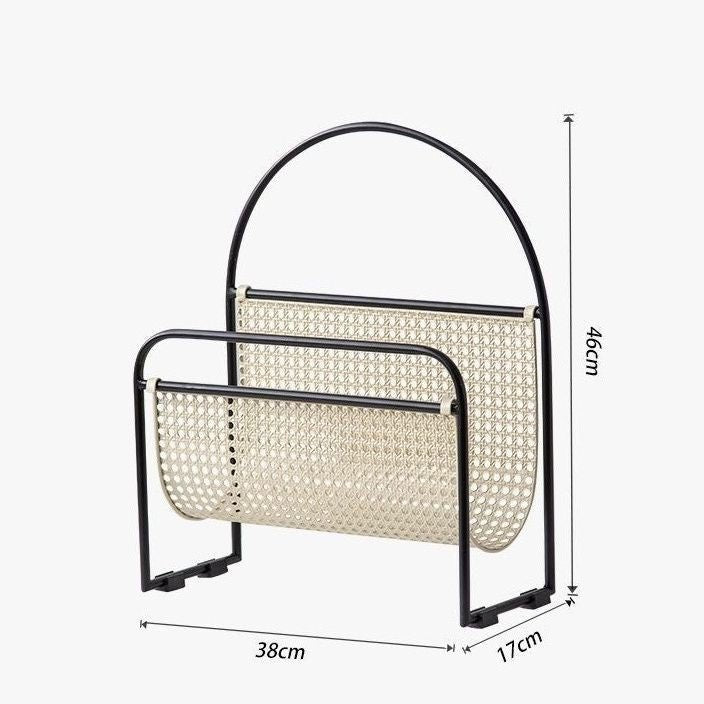 Open Frame Magazine Storage Holder With Curved Stand Design