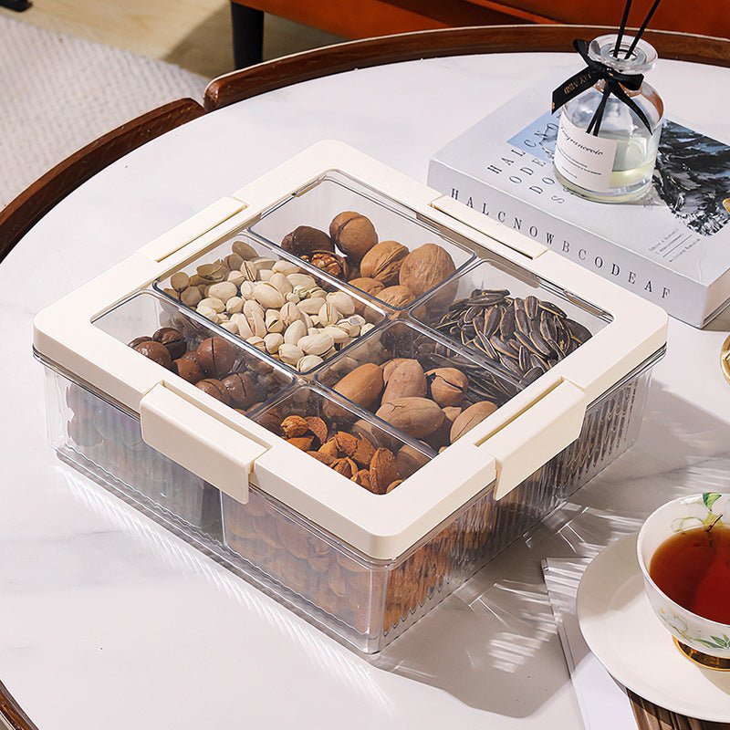 Multi-Purpose 6 Grid Snack & Candy Storage Container Box (27cm)
