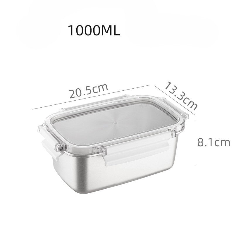 Rectangular Stainless Steel Container with Locking Lid