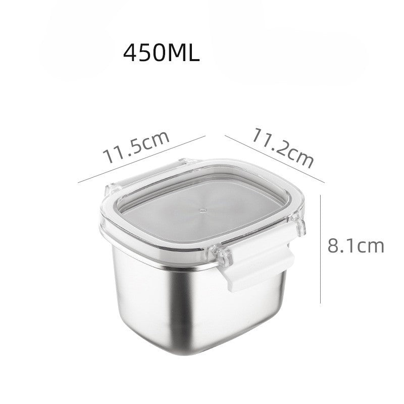 Rectangular Stainless Steel Container with Locking Lid